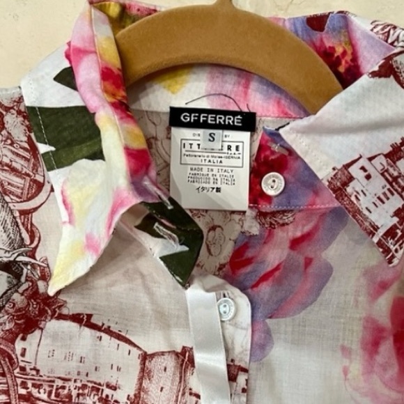 Italian Couture “GFFERRE” Bellissimo Floral Artsy Blouse - Picture 4 of 15